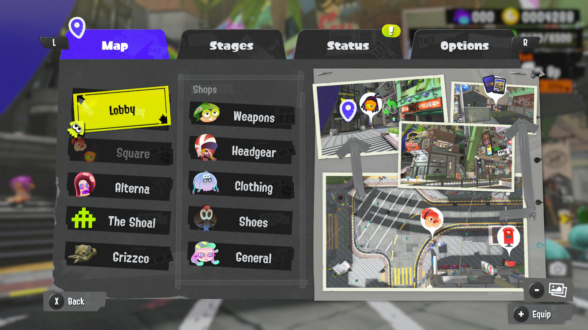 스플래툰 메뉴 UI